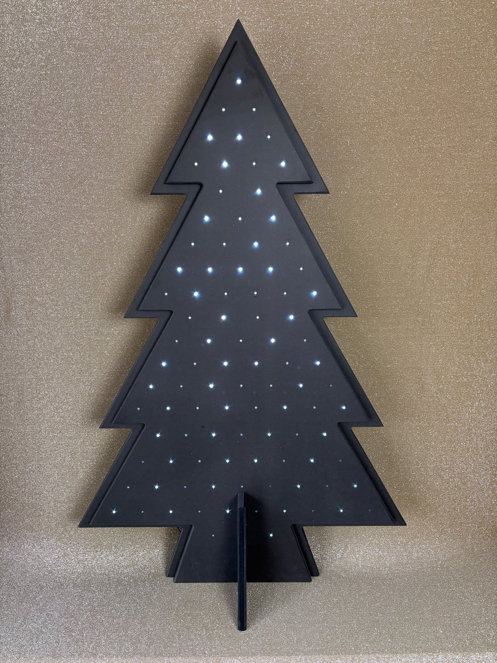 Alternatieve kersboom vol zwart met licht hoogte 119cm