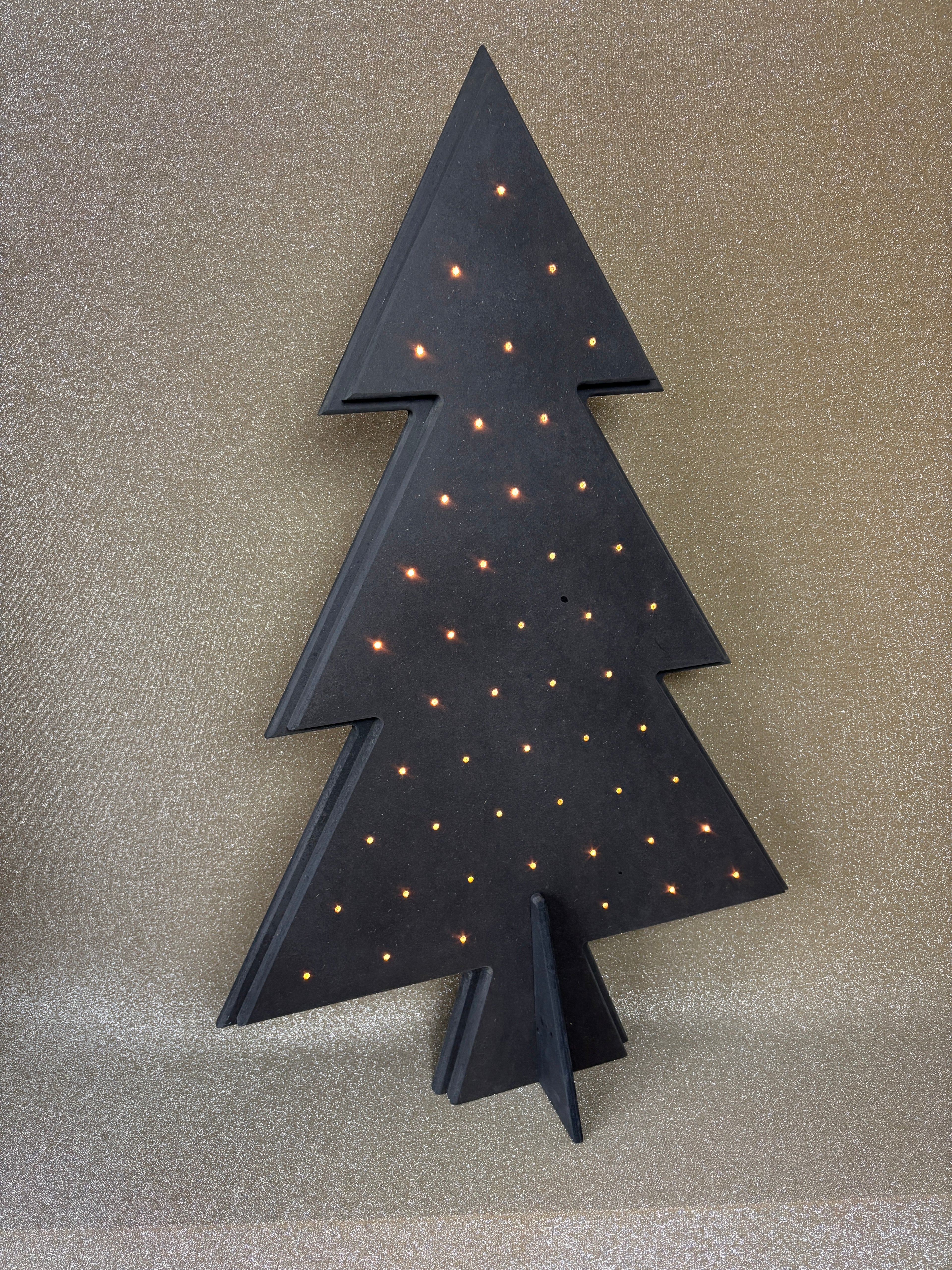 Alternatieve kersboom vol zwart met licht hoogte 88cm