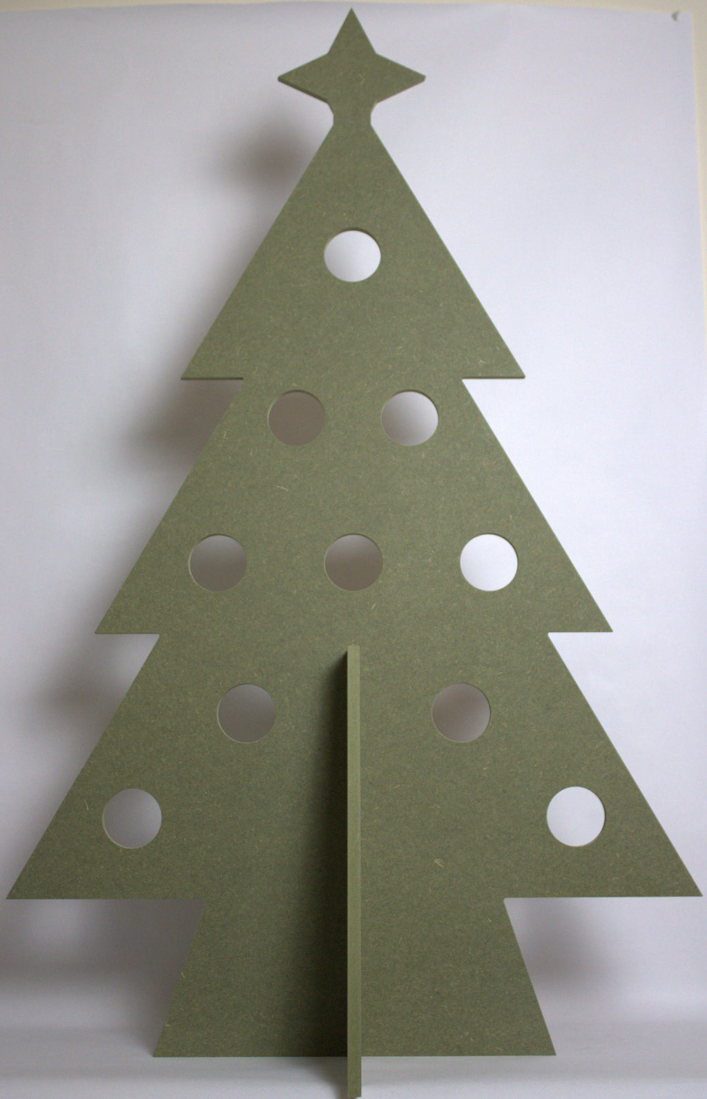 Alternatieve kersboom met gaten enkel met ster (groen)